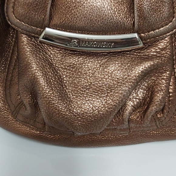 B. Makowsky Dark Rustic Brown Genuine Leather Bag - Picture 8 of 10